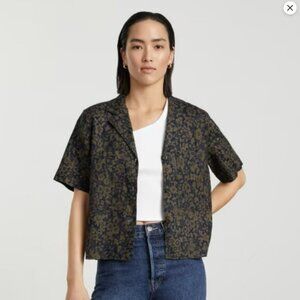 Everlane The Linen Workwear Shirt in Midnight Floral